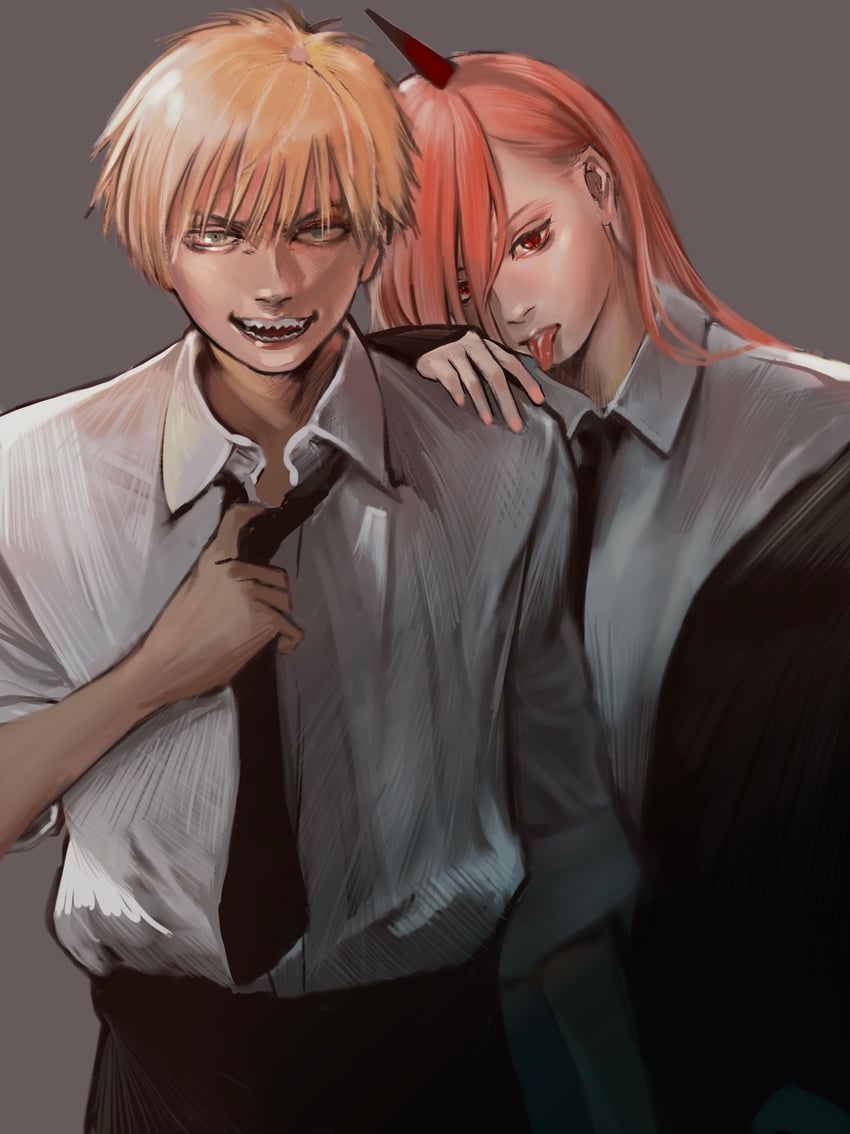 power and denji (chainsaw man) drawn by katoretsu_(universe)