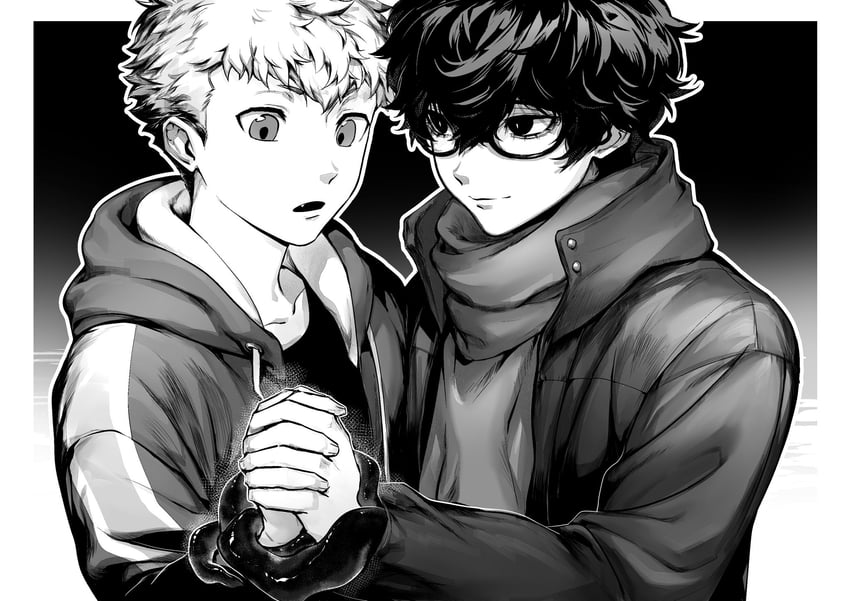 amamiya ren and sakamoto ryuuji (persona and 1 more) drawn by mangg314