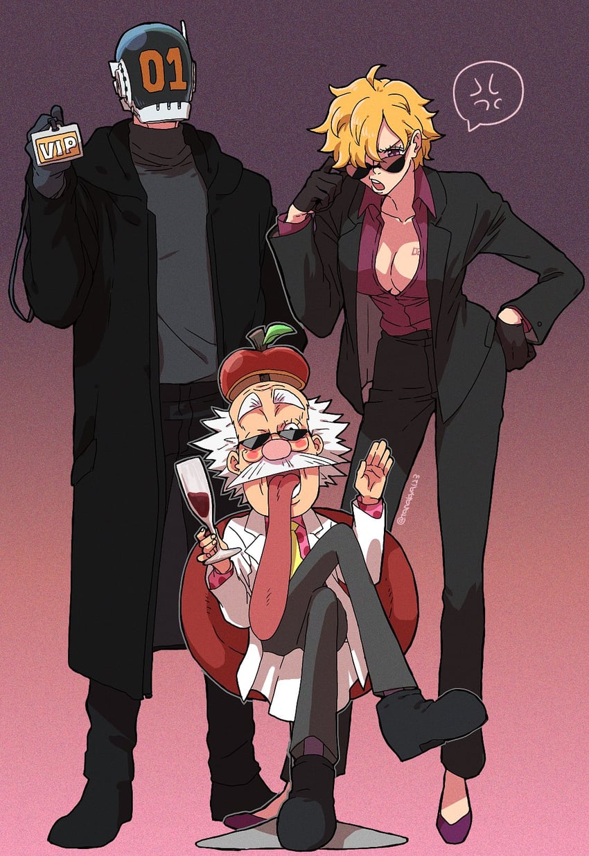 vegapunk lilith, dr. vegapunk, and vegapunk shaka (one piece) drawn by tanaka_(tanakya123)