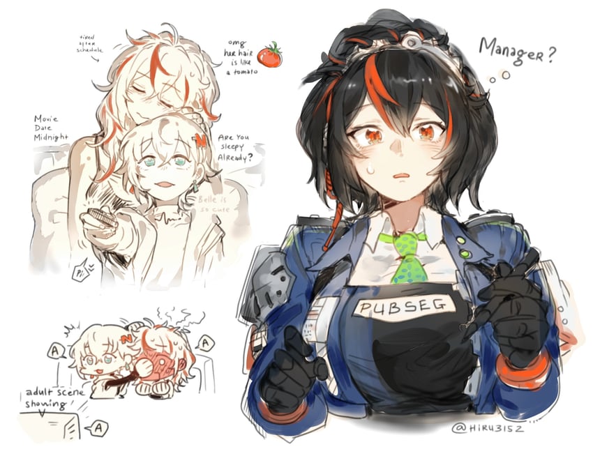 belle and zhu yuan (zenless zone zero) drawn by hiru315