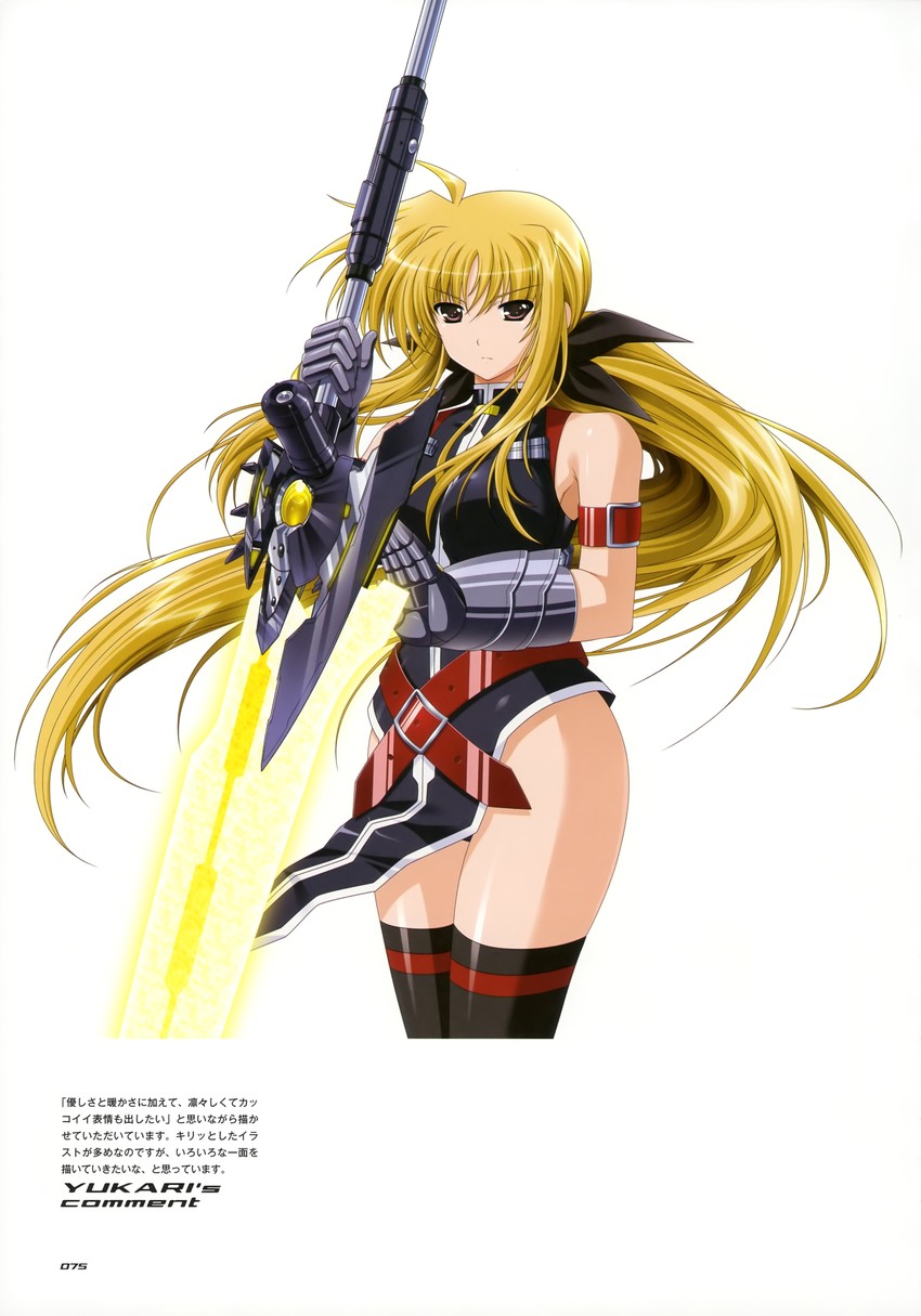 fate testarossa and bardiche (lyrical nanoha and 2 more) drawn by higa_yukari