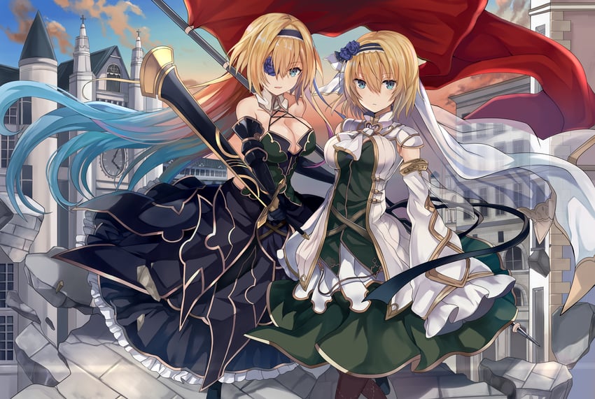 jeanne d'arc and chaos jeanne (grimms notes) drawn by retsuto