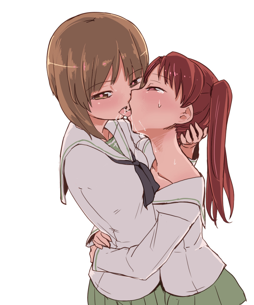 nishizumi miho and kadotani anzu (girls und panzer) drawn by aomushi_(mushamusha)