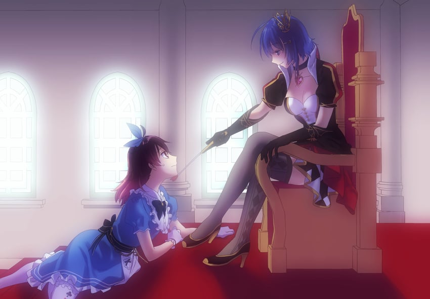 alice, queen of hearts, asakura mihono, and setouchi chie (alice's adventures in wonderland and 1 more) drawn by imotaberu