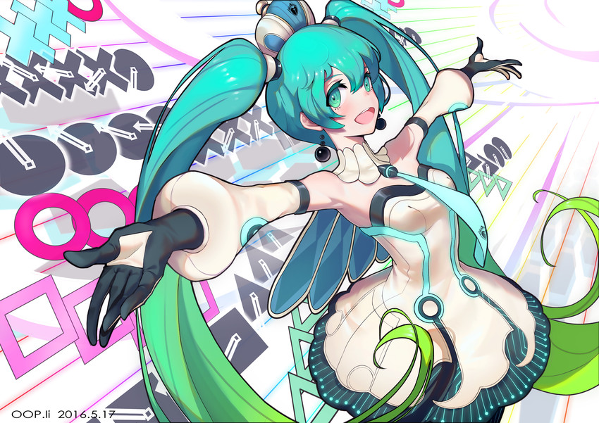 hatsune miku (vocaloid and 2 more) drawn by oop