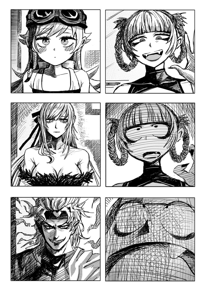 dio brando, oshino shinobu, kiss-shot acerola-orion heart-under-blade, and nanakusa nazuna (jojo no kimyou na bouken and 5 more) drawn by reiquant