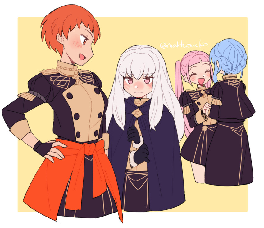 hilda valentine goneril, lysithea von ordelia, marianne von edmund, and leonie pinelli (fire emblem and 1 more) drawn by do_m_kaeru