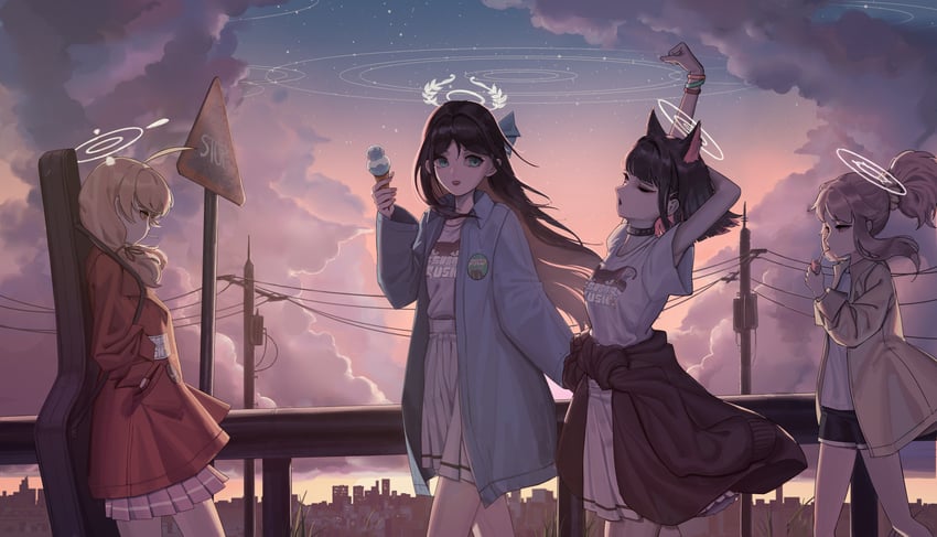kazusa, natsu, airi, and yoshimi (blue archive) drawn by chojja