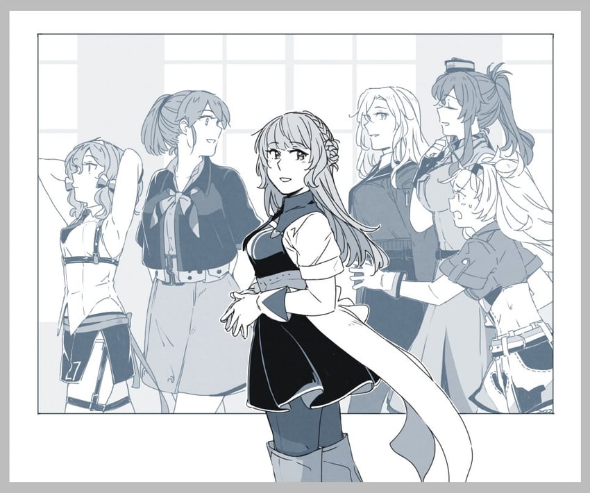 saratoga, gambier bay, hornet, intrepid, ranger, and 1 more (kantai collection) drawn by weidashming