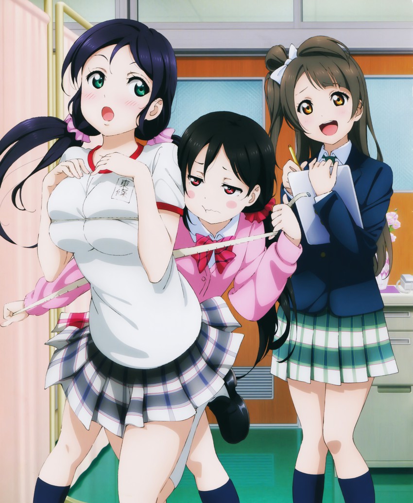 tojo nozomi, yazawa nico, and minami kotori (love live! and 1 more) drawn by murota_yuuhei