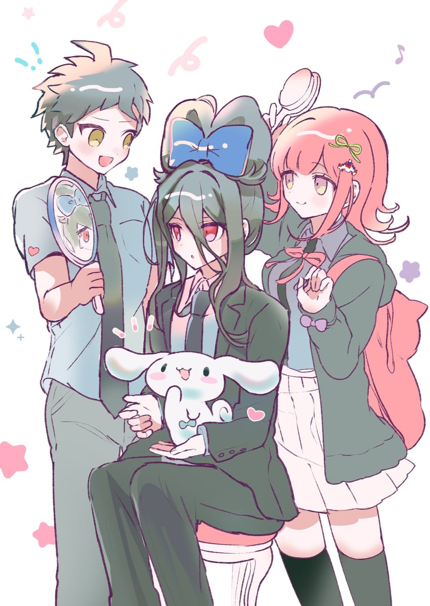 nanami chiaki, hinata hajime, cinnamoroll, and kamukura izuru (danganronpa and 4 more) drawn by natsumi_(vbzaret)