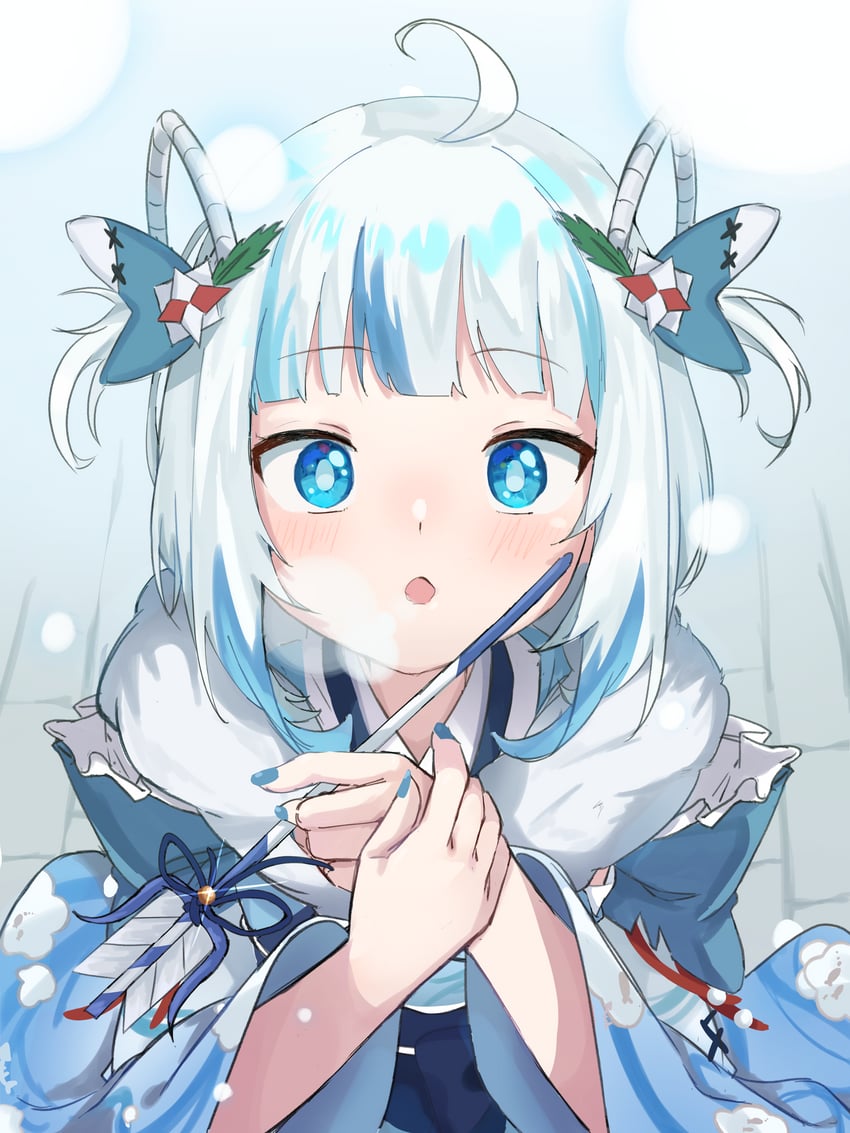 gawr gura (hololive and 1 more) drawn by wep16night