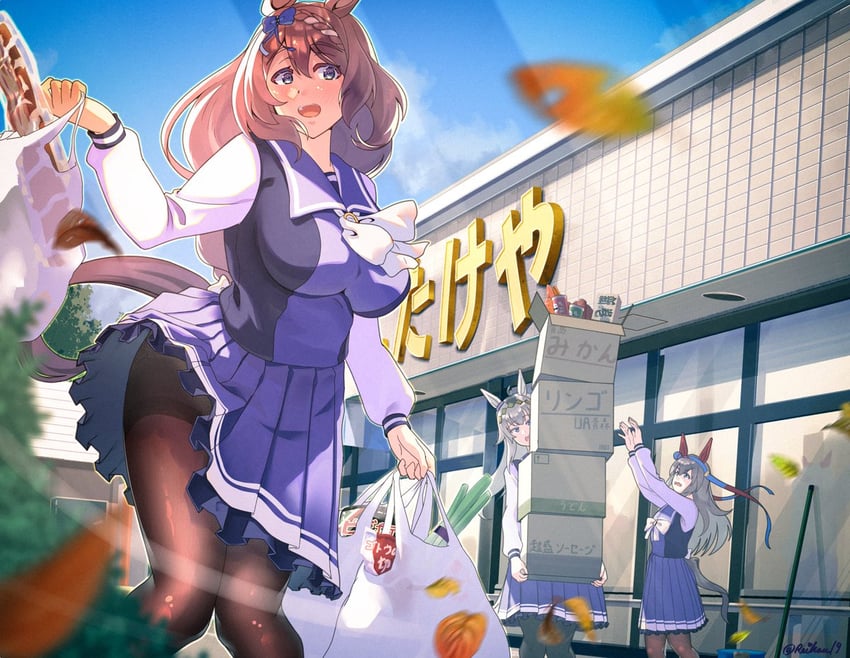 oguri cap, tamamo cross, and super creek (umamusume) drawn by reihou19