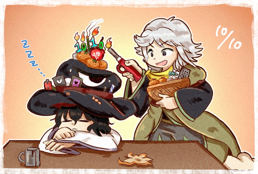 enraku tsubakura and houlen yabusame (len'en) drawn by chikafumikou