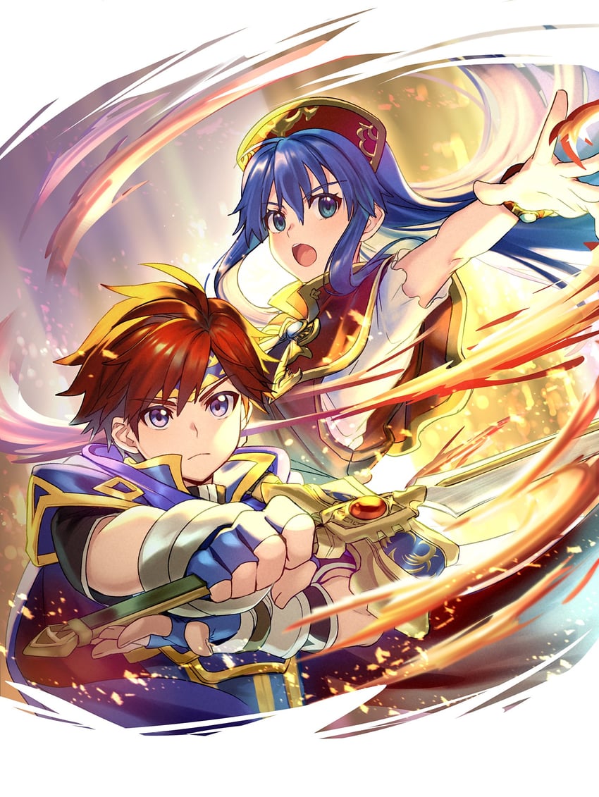 roy and lilina (fire emblem and 1 more) drawn by yuki_(yuki2061)