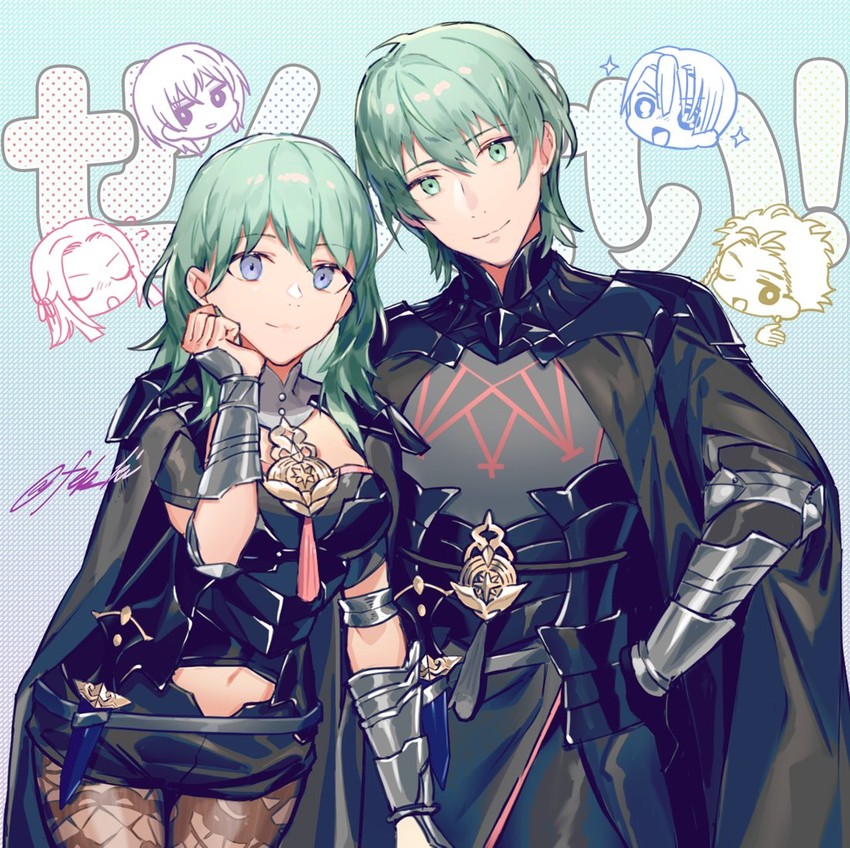 edelgard von hresvelg, dimitri alexandre blaiddyd, claude von riegan, female byleth, male byleth, and 1 more (fire emblem and 1 more) drawn by feb_ki