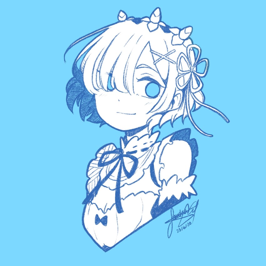 rem (re:zero kara hajimeru isekai seikatsu) drawn by sandragh