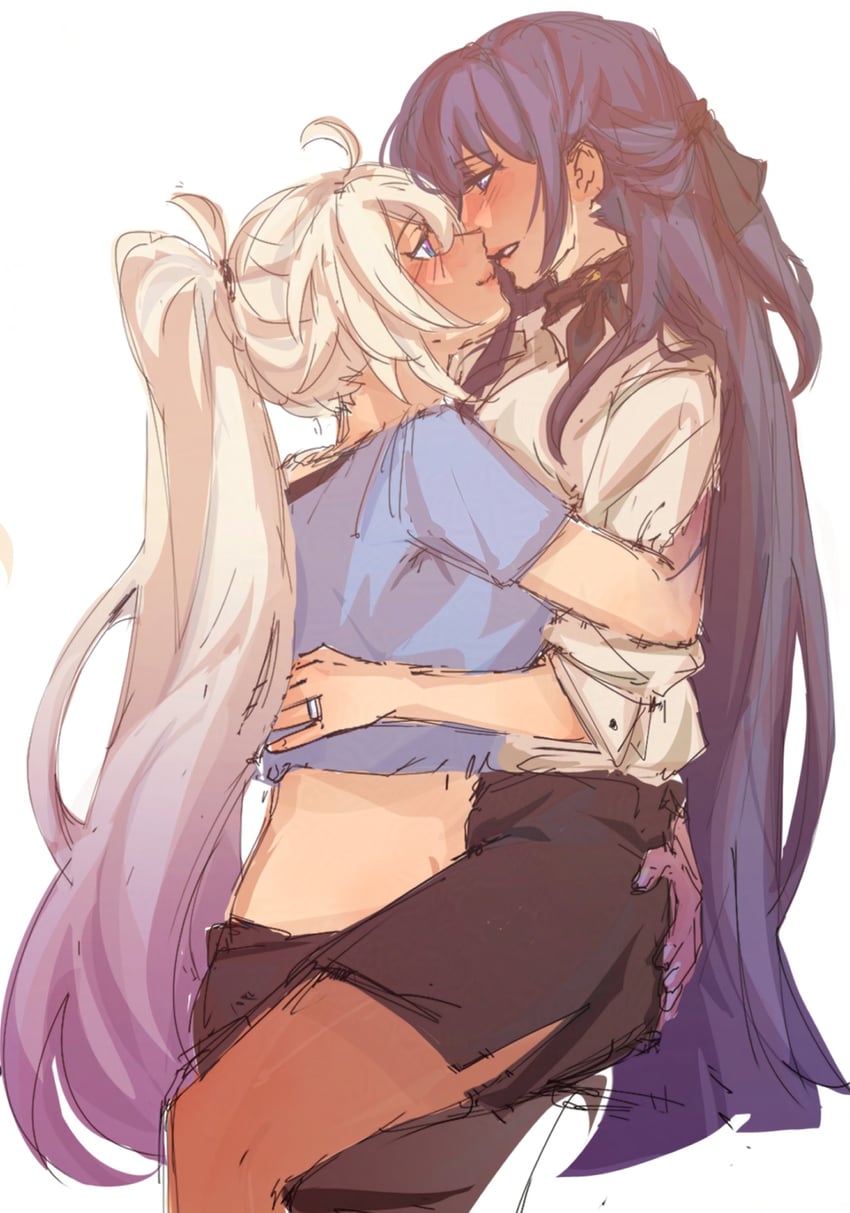 kiana kaslana and raiden mei (honkai and 1 more) drawn by cellysticks