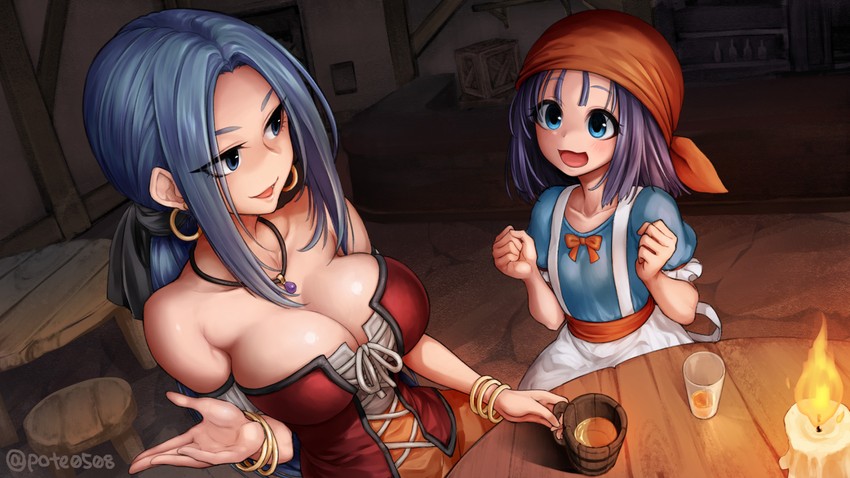 ruida and rikka (dragon quest and 1 more) drawn by pote0508