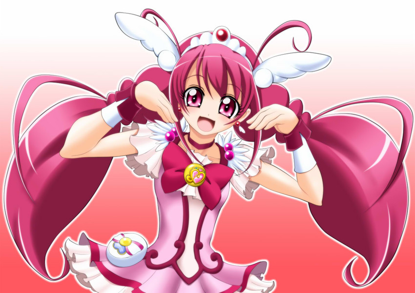 hoshizora miyuki and cure happy (precure and 1 more) drawn by masakichi_(heppouku)