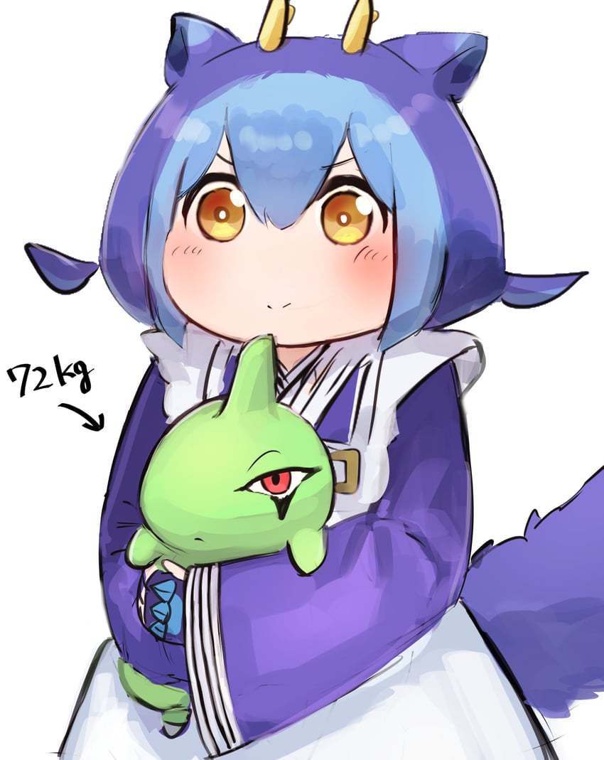 laundry dragonmaid and larvitar (pokemon and 1 more) drawn by hatano_kiyoshi