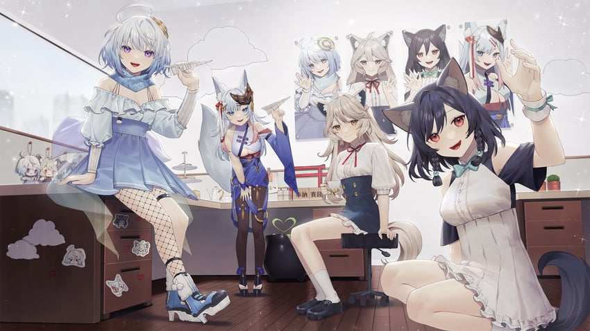 lily linglan, margaret, ubye, and kamiina haruhi (cloud horizon) drawn by wenz