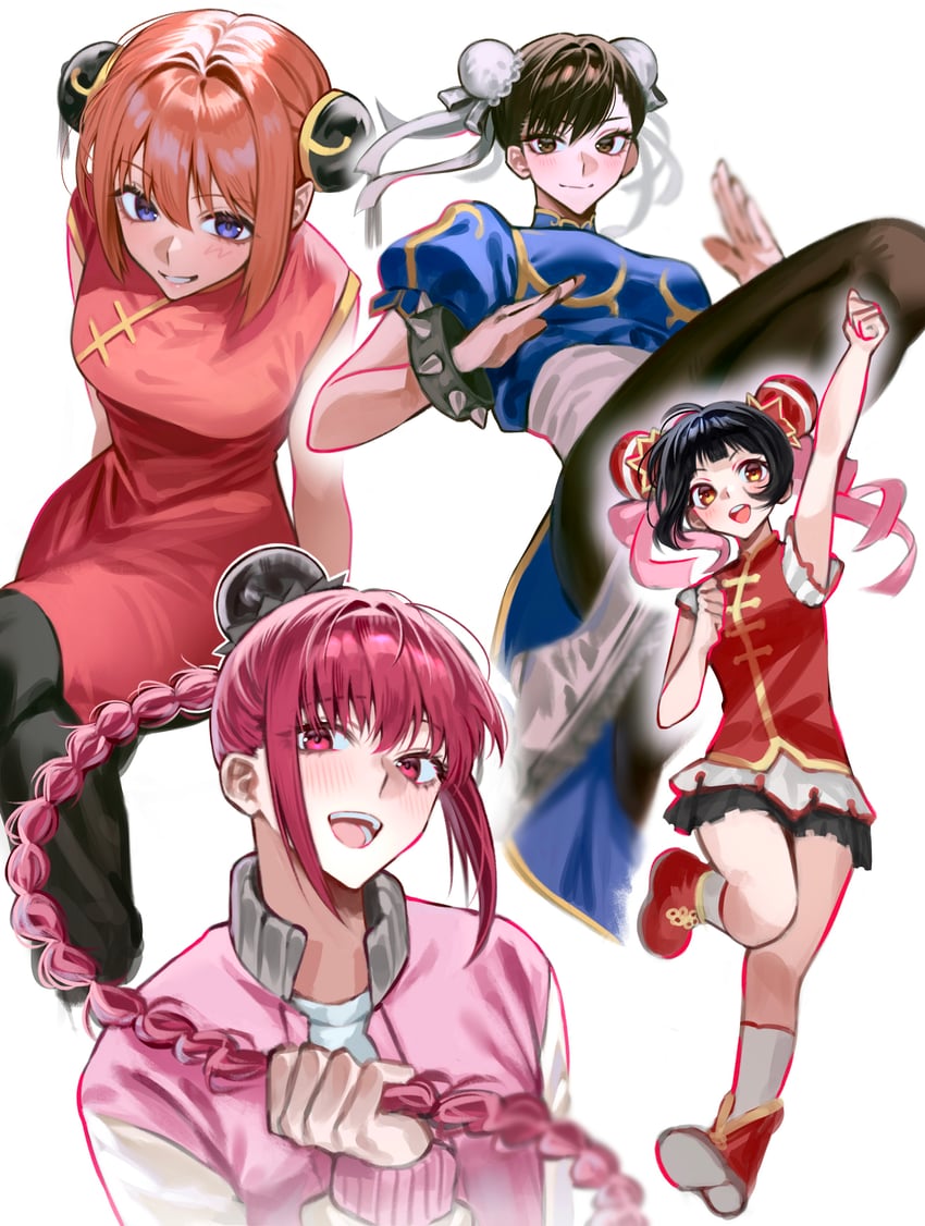 chun-li, kagura, lu xiaotang, and ming ming (street fighter and 3 more) drawn by gomang1201