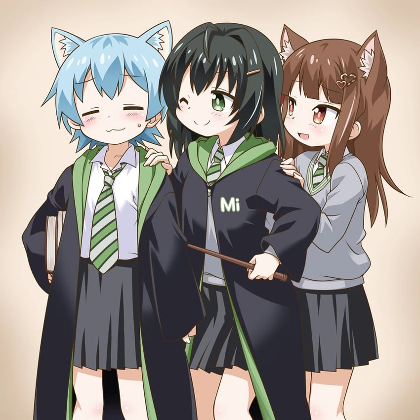murakami-san, ai-chan, and syuilo (original and 3 more) drawn by akou_roushi