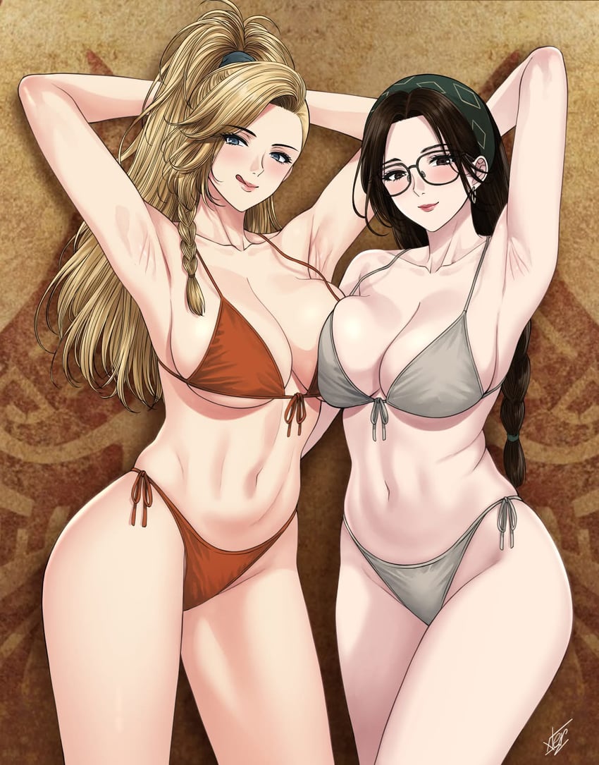 gemma and alma (monster hunter and 1 more) drawn by xter