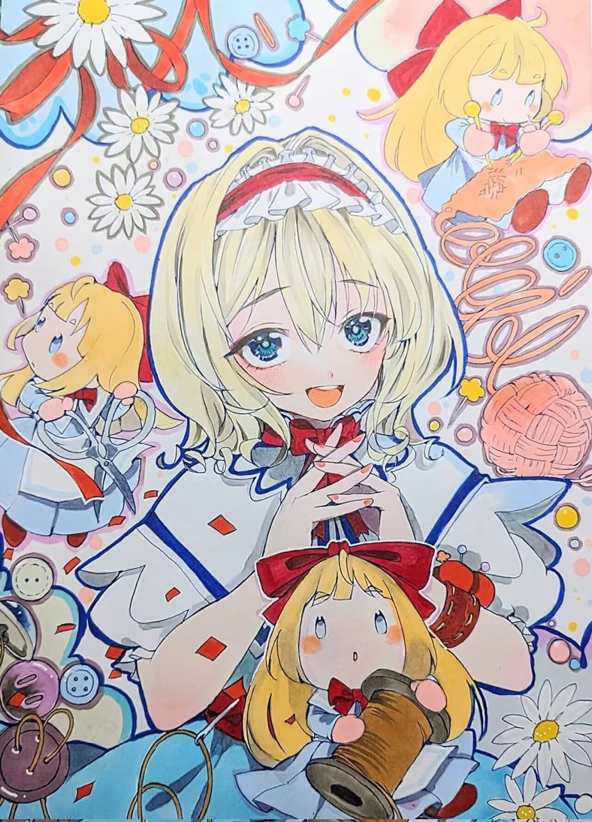 alice margatroid and shanghai doll (touhou) drawn by matsubokkuri_(mtbkr3)
