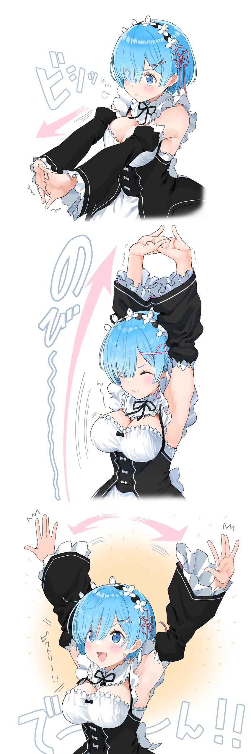 rem (re:zero kara hajimeru isekai seikatsu) drawn by mameroku