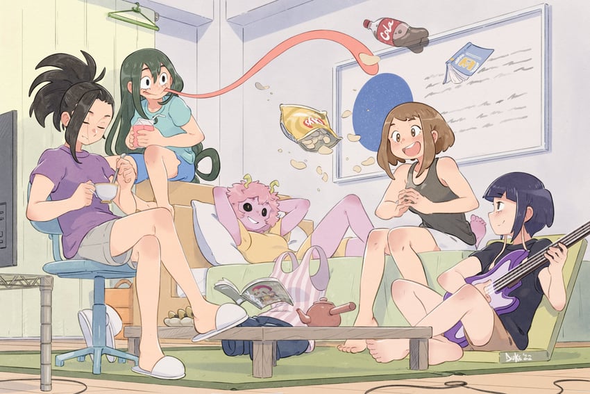 uraraka ochaco, asui tsuyu, jessie, yaoyorozu momo, james, and 4 more (pokemon and 1 more) drawn by dukehooverart