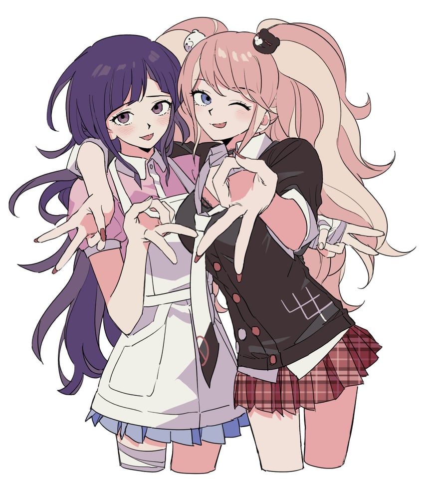 enoshima junko and tsumiki mikan (danganronpa and 2 more) drawn by bibi_(p_pp8888)