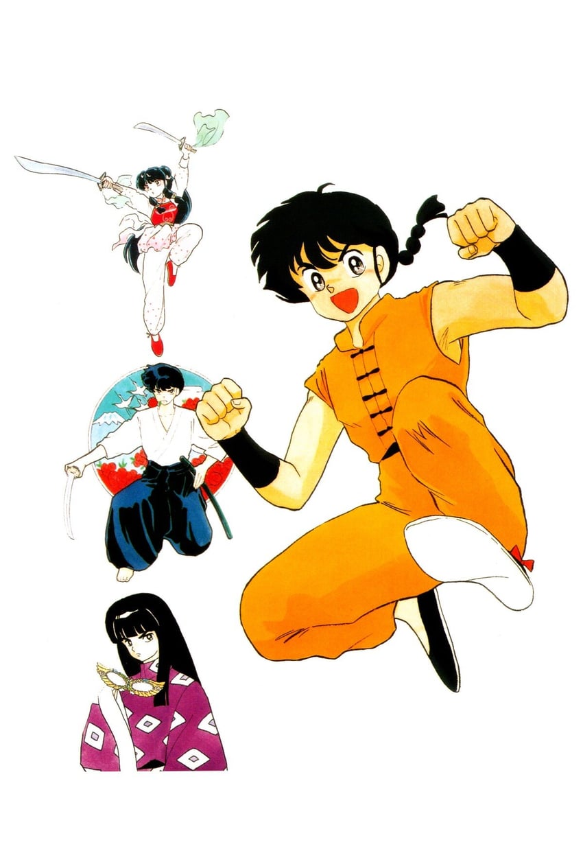 shampoo, saotome ranma, mousse, and kunou tatewaki (ranma 1/2) drawn by takahashi_rumiko