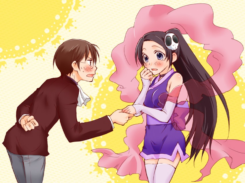 elysia de lute ima and katsuragi keima (kami nomi zo shiru sekai) drawn by towako