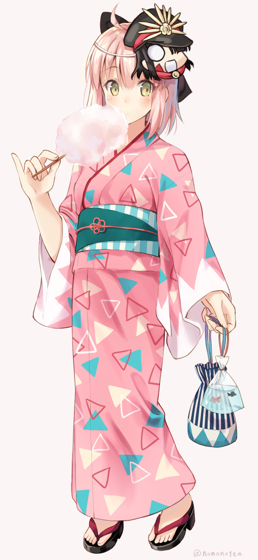 okita souji, oda nobunaga, and mini nobu (fate and 1 more) drawn by nonono_(nononotea)