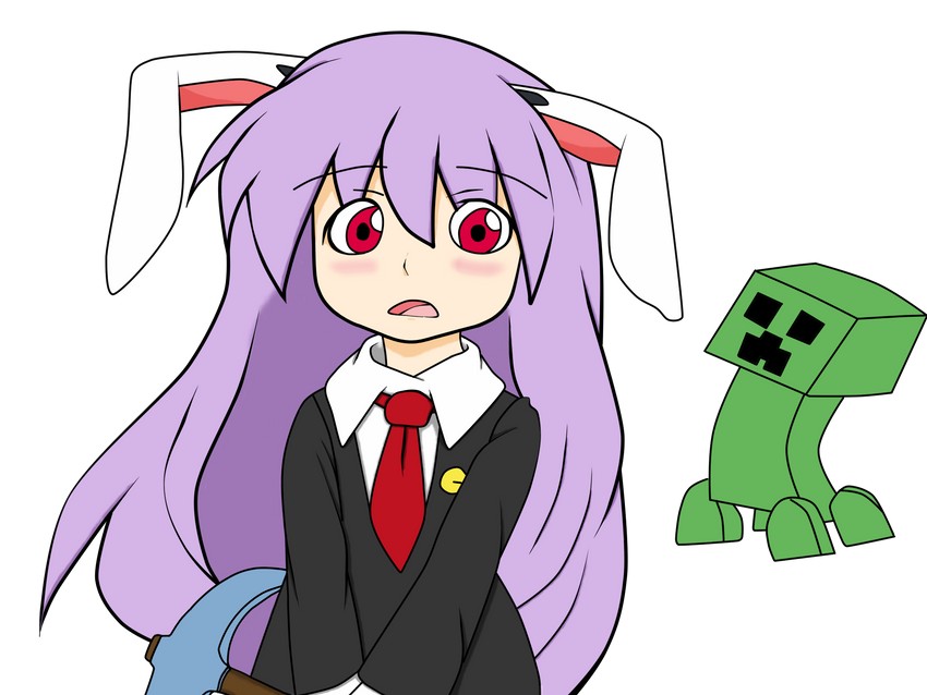 reisen udongein inaba and creeper (touhou and 1 more) drawn by hangaku, ikeychain, and zoey_(colorist)