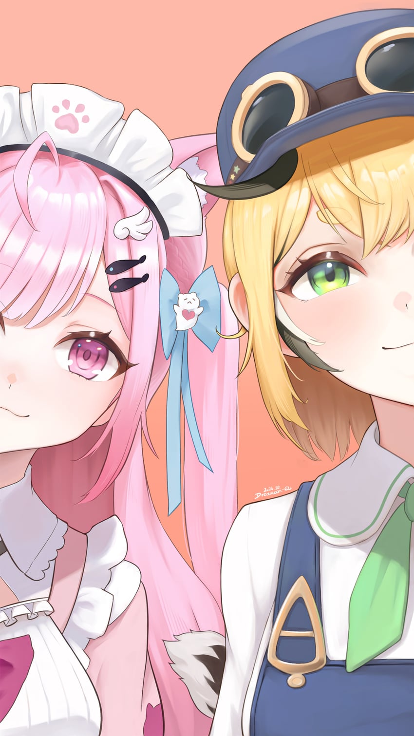 yuuki sakuna and dooby (indie virtual youtuber) drawn by dreamoon-q