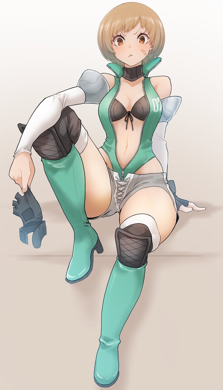 satonaka chie (persona and 2 more) drawn by kurosususu