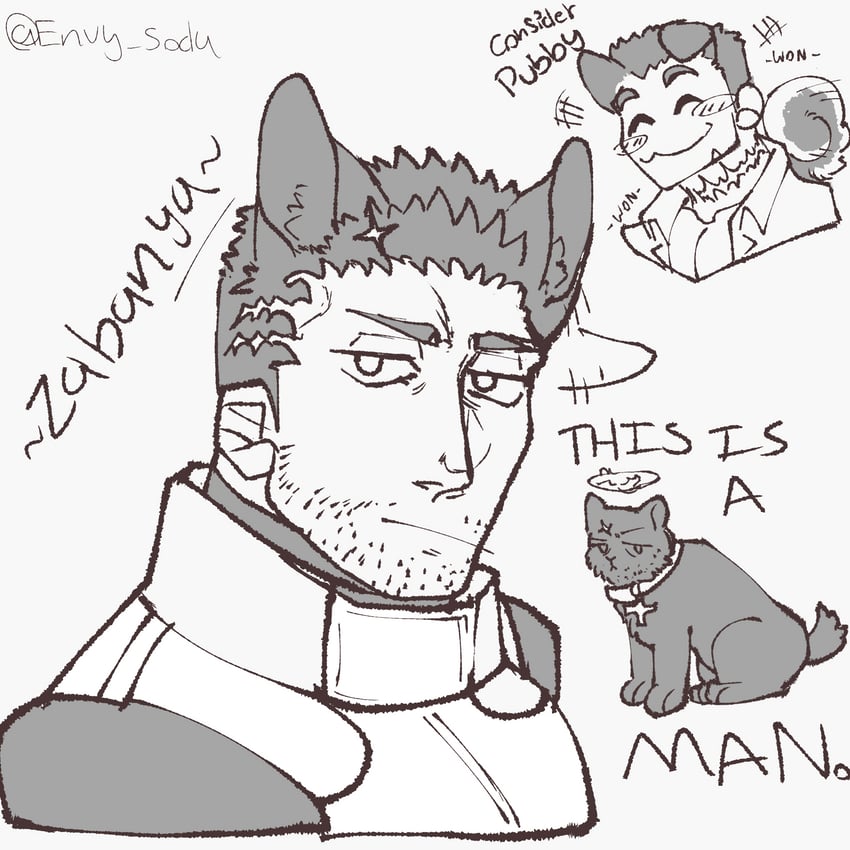 protagonist 3 and zabaniyya (tokyo afterschool summoners) drawn by envysoda