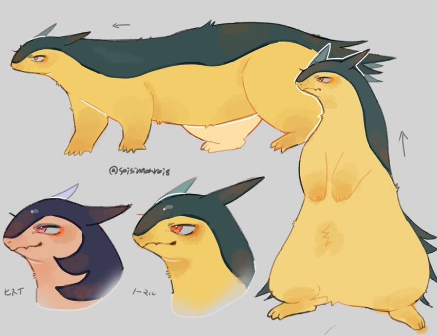 typhlosion and hisuian typhlosion (pokemon) drawn by seisinnenrei8