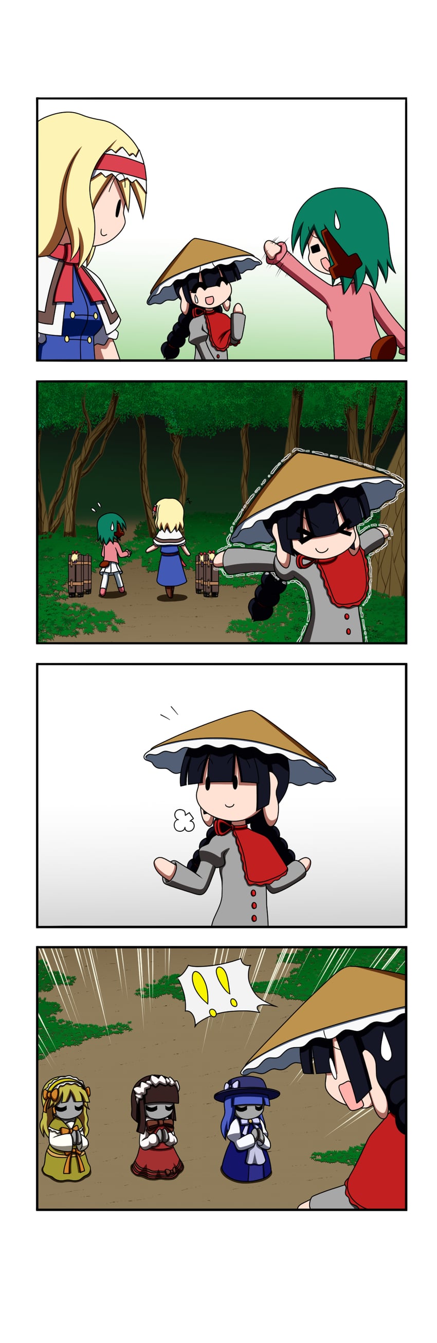 alice margatroid, shanghai doll, kasodani kyouko, and yatadera narumi (touhou) drawn by rakugaki-biyori