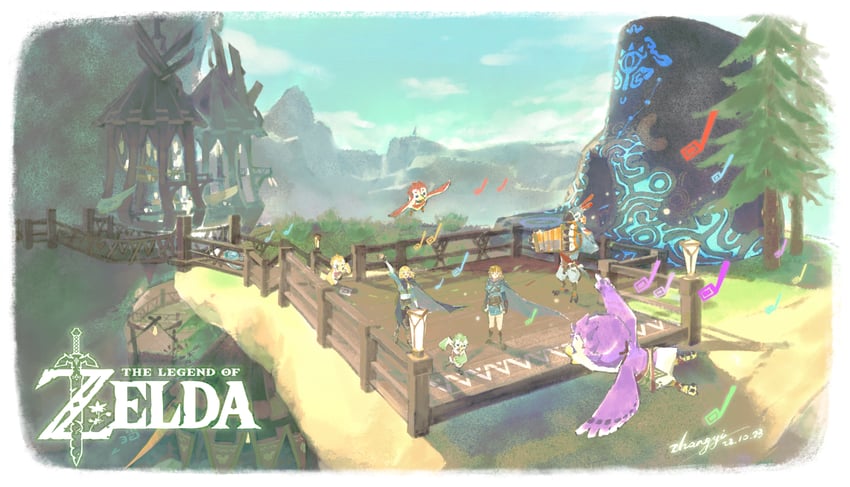 link, princess zelda, and kass (the legend of zelda and 1 more) drawn by kchang57