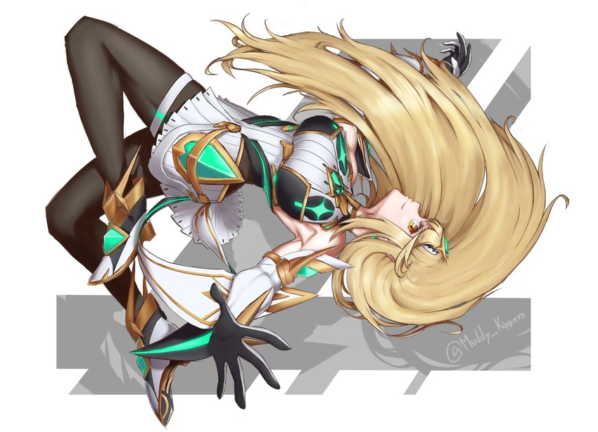 mythra (xenoblade chronicles and 2 more) drawn by muddy_kippers
