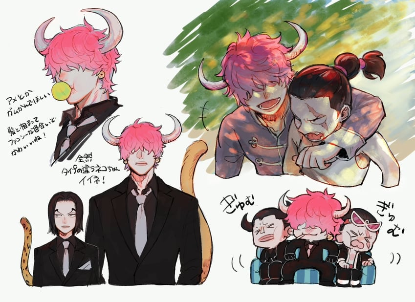 rob lucci, jabra, who's who, and blueno (one piece) drawn by nito_nana