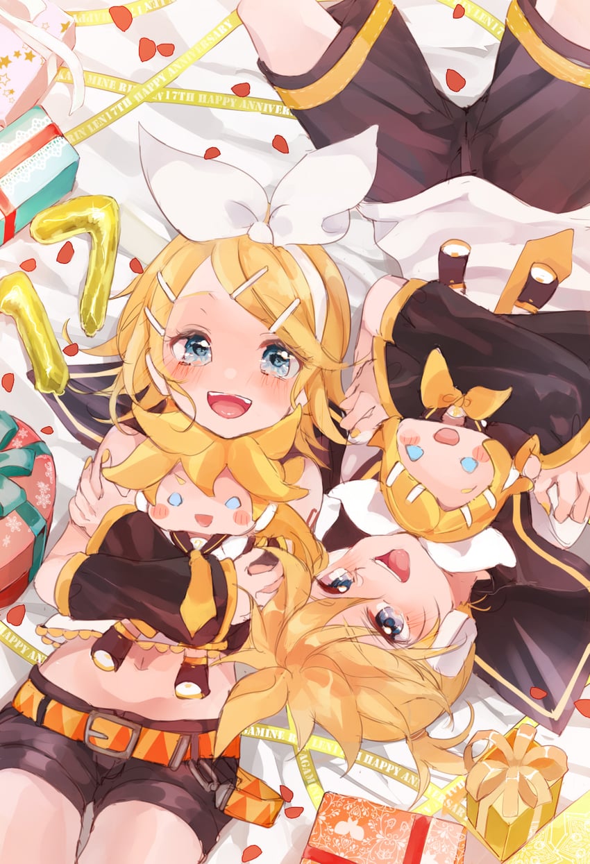 kagamine rin and kagamine len (vocaloid) drawn by mimi_mine