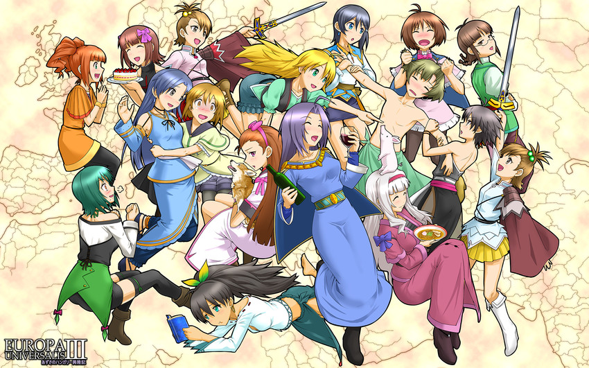 hoshii miki, kisaragi chihaya, amami haruka, kikuchi makoto, shijou takane, and 11 more (fate and 4 more) drawn by doku_hebi