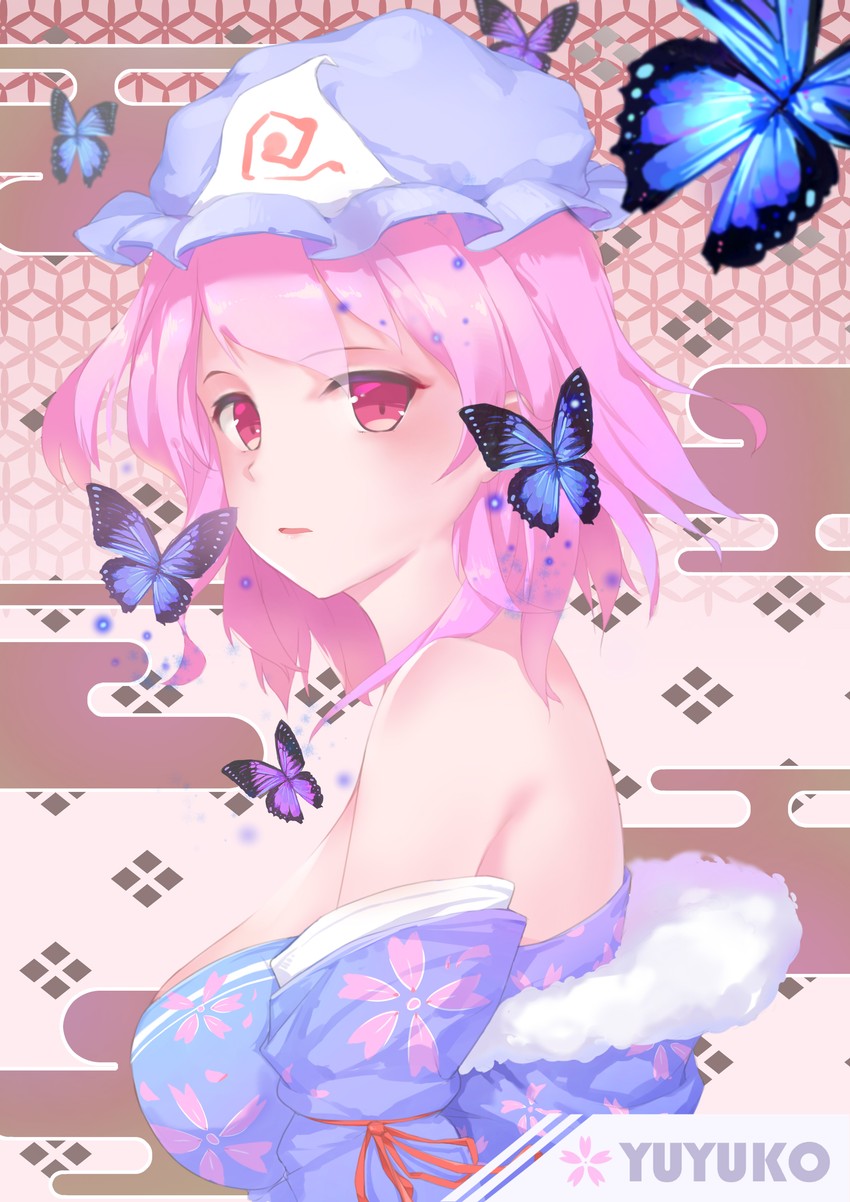 saigyouji yuyuko (touhou) drawn by repoi