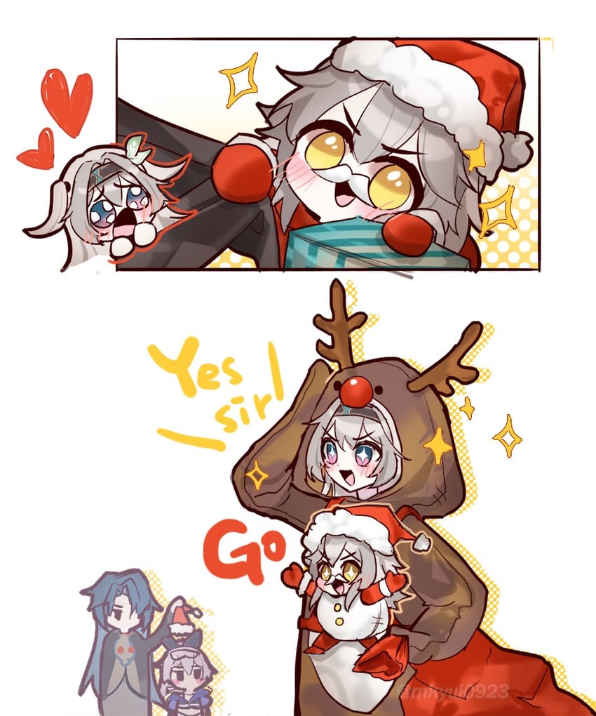trailblazer, firefly, stelle, silver wolf, and blade (honkai and 1 more) drawn by shitsu_(kurikaesi)