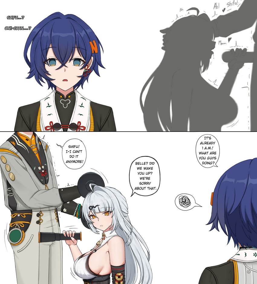 yixuan, belle, and wise (zenless zone zero) drawn by na_(naneesan1)